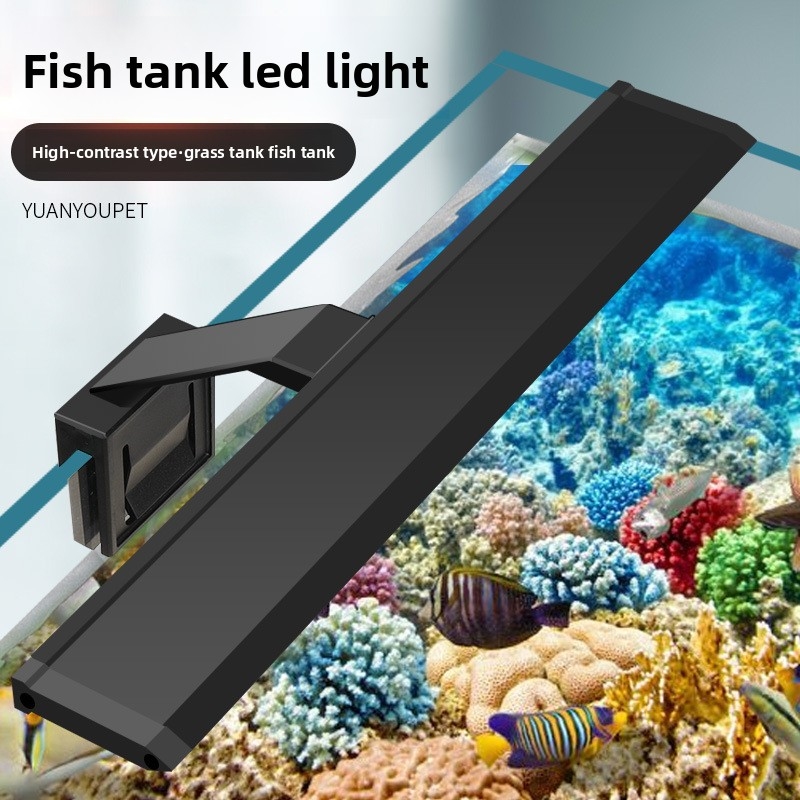Aquarium Planted Tank Fertilizer - ไฟ LED สำหรับตู้ปลาแบบมืออาชีพ - ความสว่างสูงสำหรับตู้ปลาน้ำจืด, โคมไฟแบบหนีบพร้อมฝาครอบกันน้ำ,