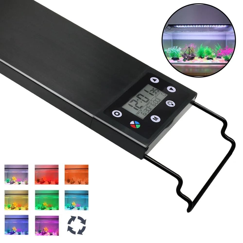 Aquarium Planted Tank Fertilizer - IP68ไฟ LED ตู้ปลากันน้ำ, ไฟตู้ปลาสเปกตรัมเต็มรูปแบบพร้อมโคมไฟปลูกพืชน้ำ24/7และ100V-240V, 30-60cm