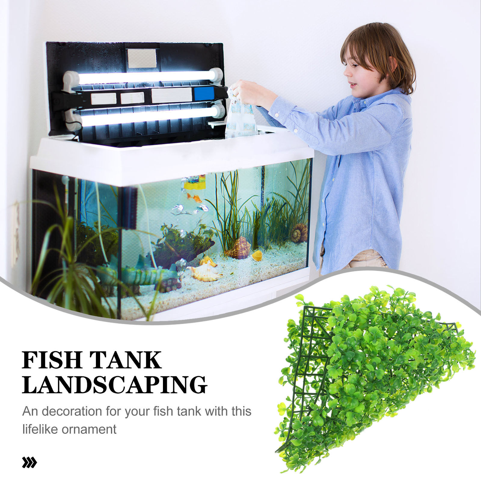 หญ้าปลอมสำหรับตู้ปลา ต้นไม้พลา - Aquarium Planted Tank บทวิจารณ์และราคา